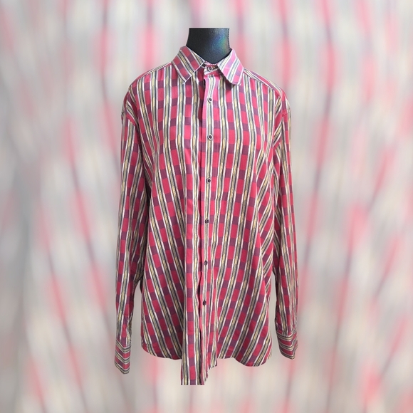 Robert Graham Multicolor Striped Button Down Shirt Size L - Picture 1 of 9
